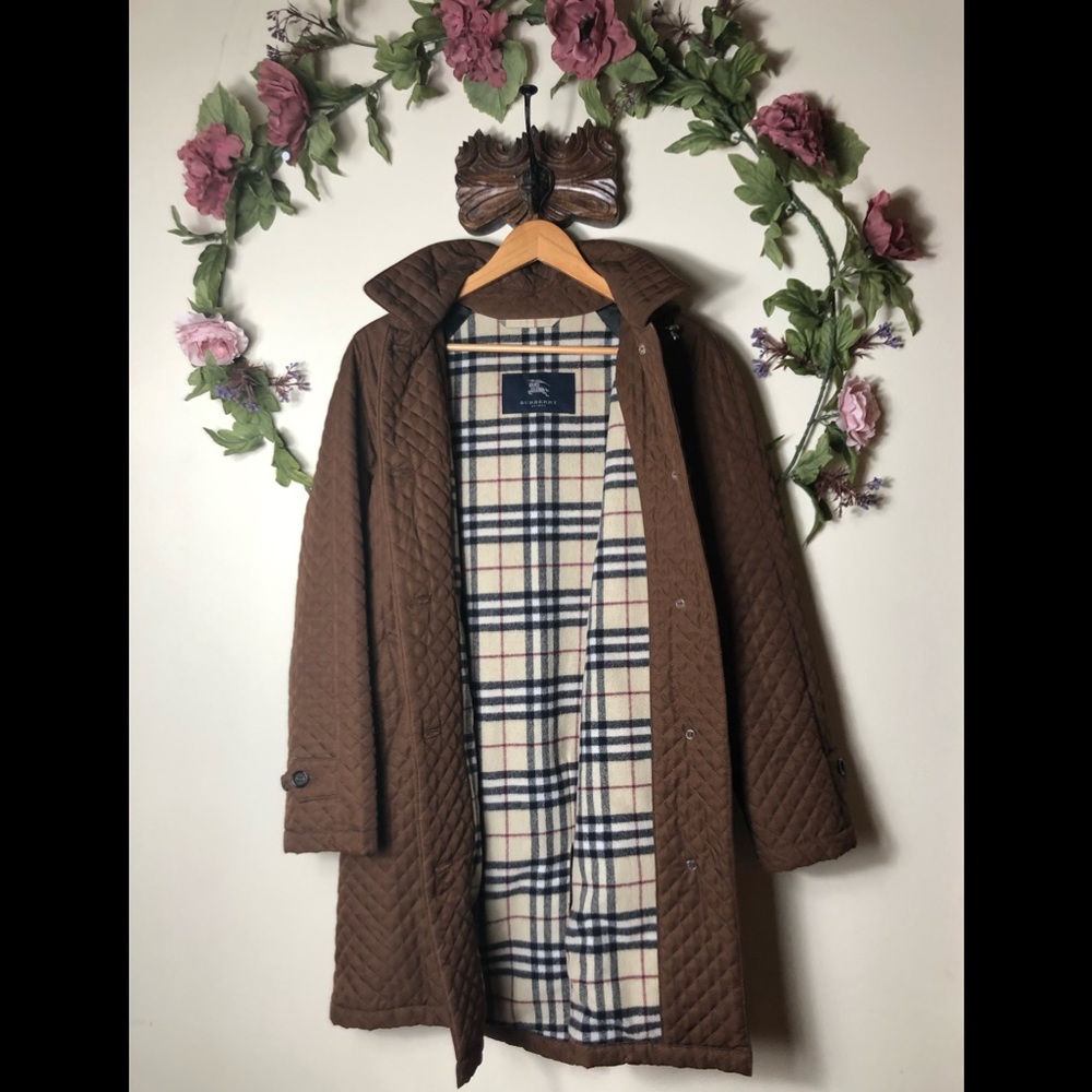 Quilted Burberry Jacket with Wool Logo Lining